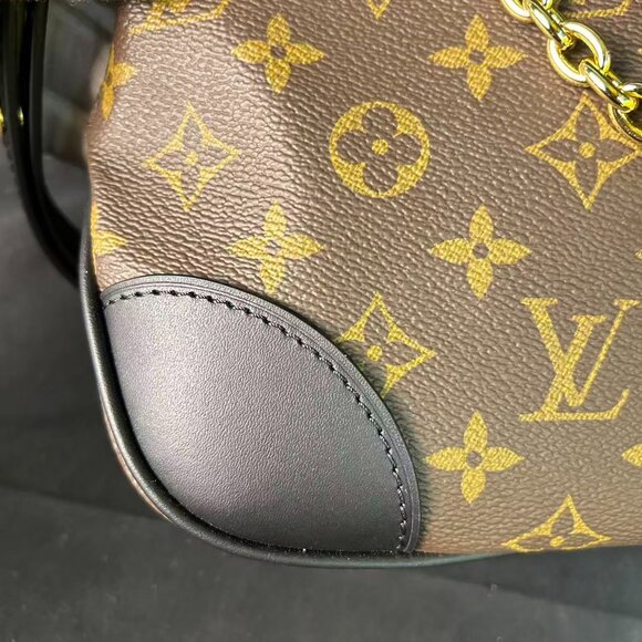 Louis Vuitton Boulogne Monogram Canvas Shoulder Bag — Black Trim, Like New - Picture 15 of 16